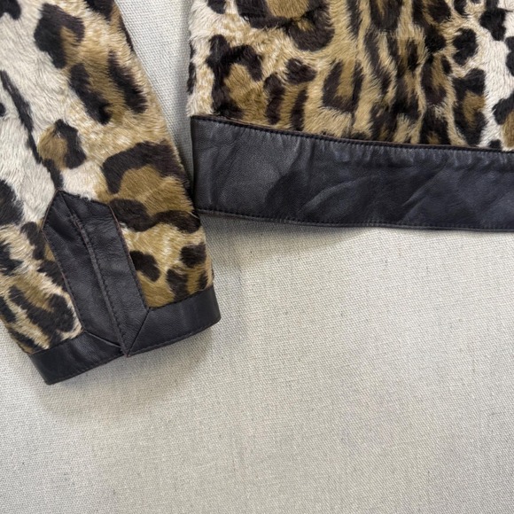 Doncaster Leopard Print Faux Fur Leather Trim Jacket - Picture 3 of 11